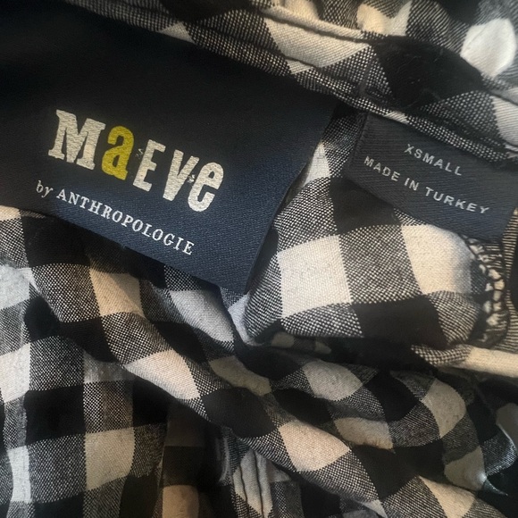 MAEVE by Anthropologie Gingham Tiered Dress XS|Black White|Ruffle Prairie - Picture 4 of 12